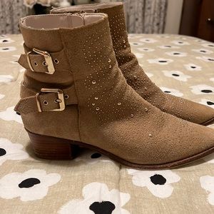 Zara tan booties with buckles size 39